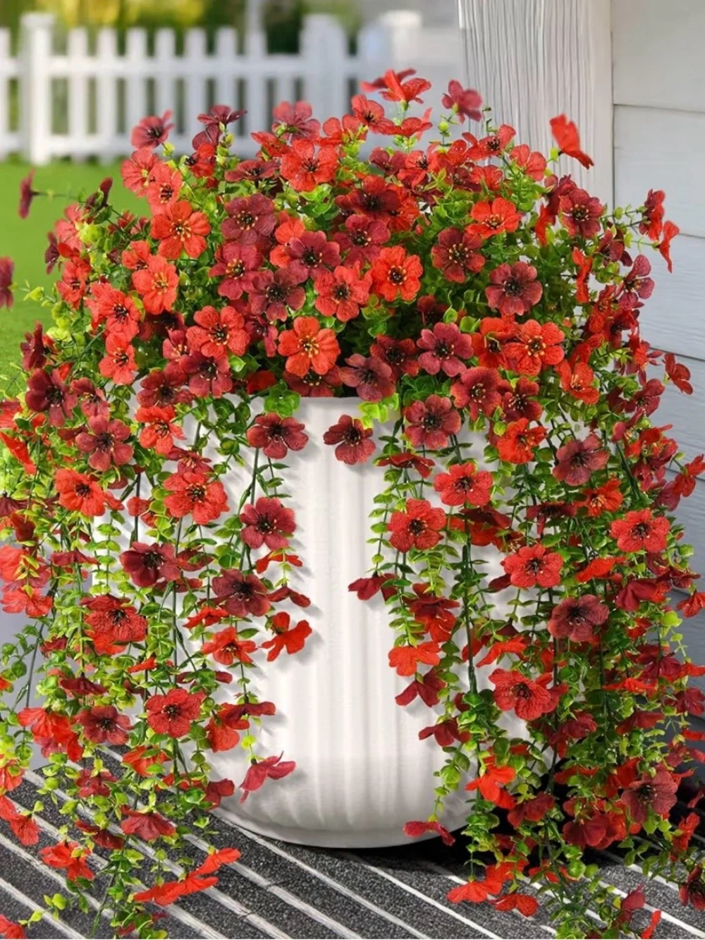 3 Packs of Artificial Daisy Hanging Flowers - Red, Brown and Green - 6 pieces